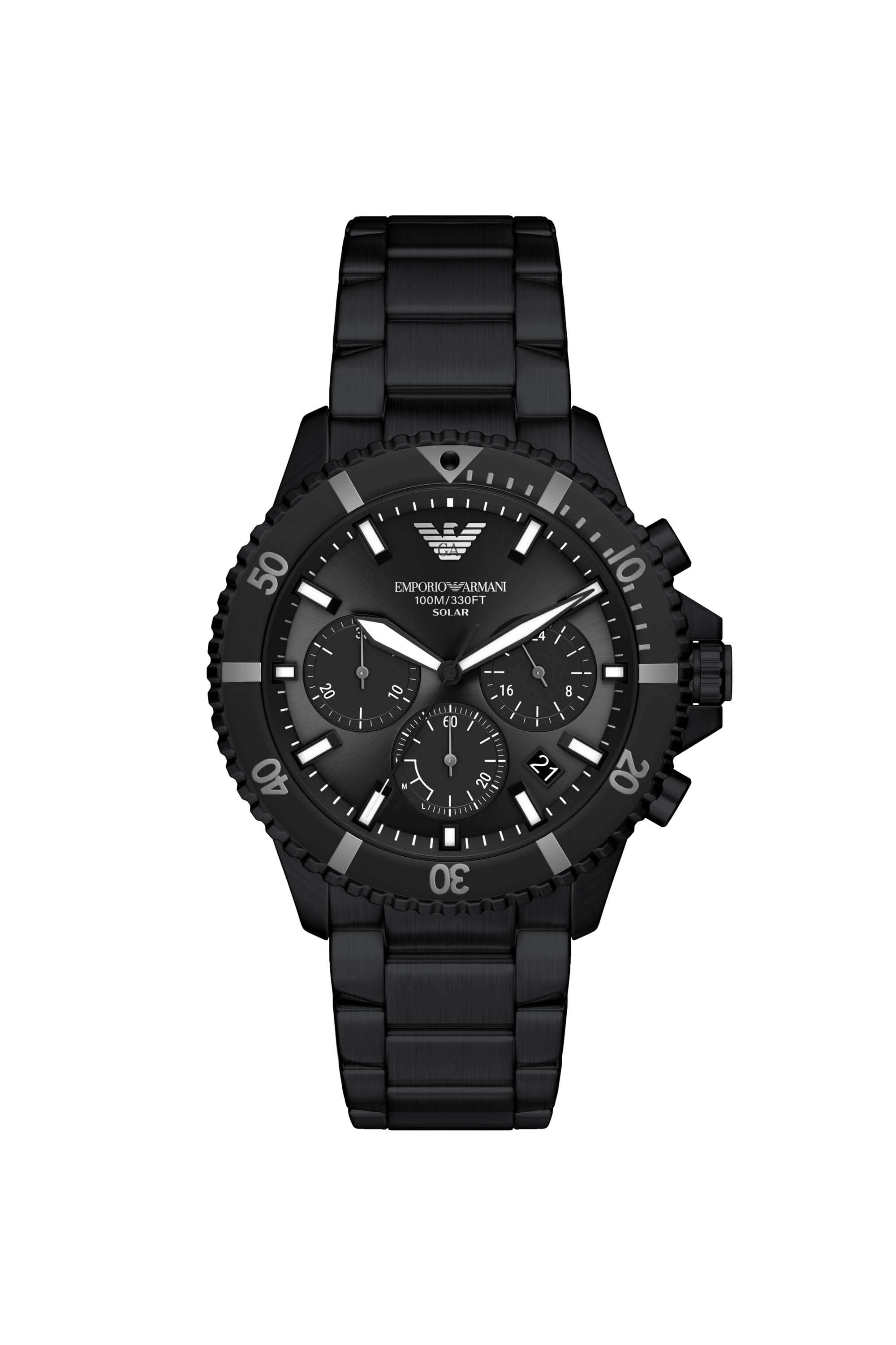 43-mm-Black-Dial-Stainless-Steel-Chronograph-Watch-For-Men---AR11784