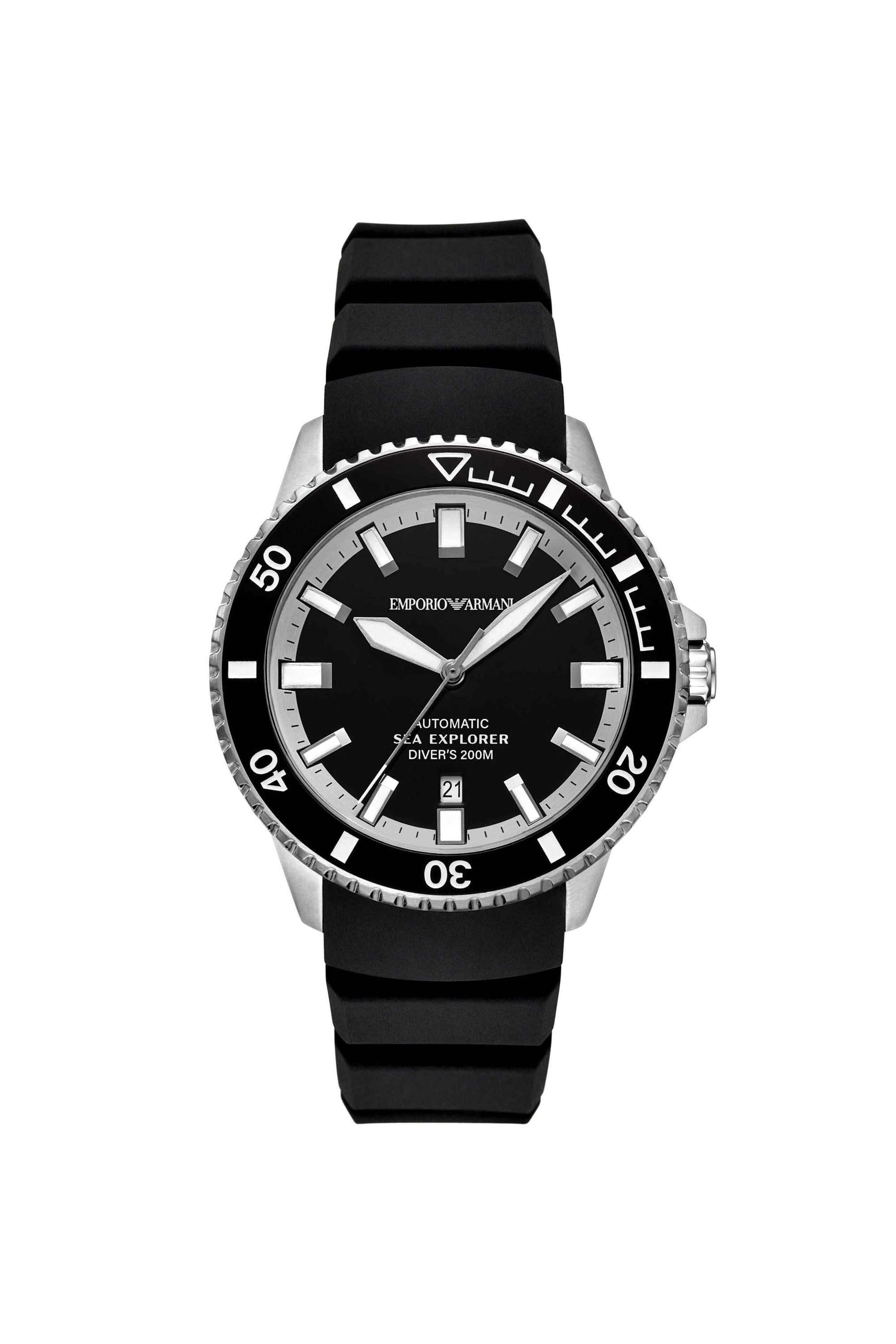 Sea-Explorer-42-mm-Black-Dial-Silicone-Analogue-Watch-For-Men---AR60086