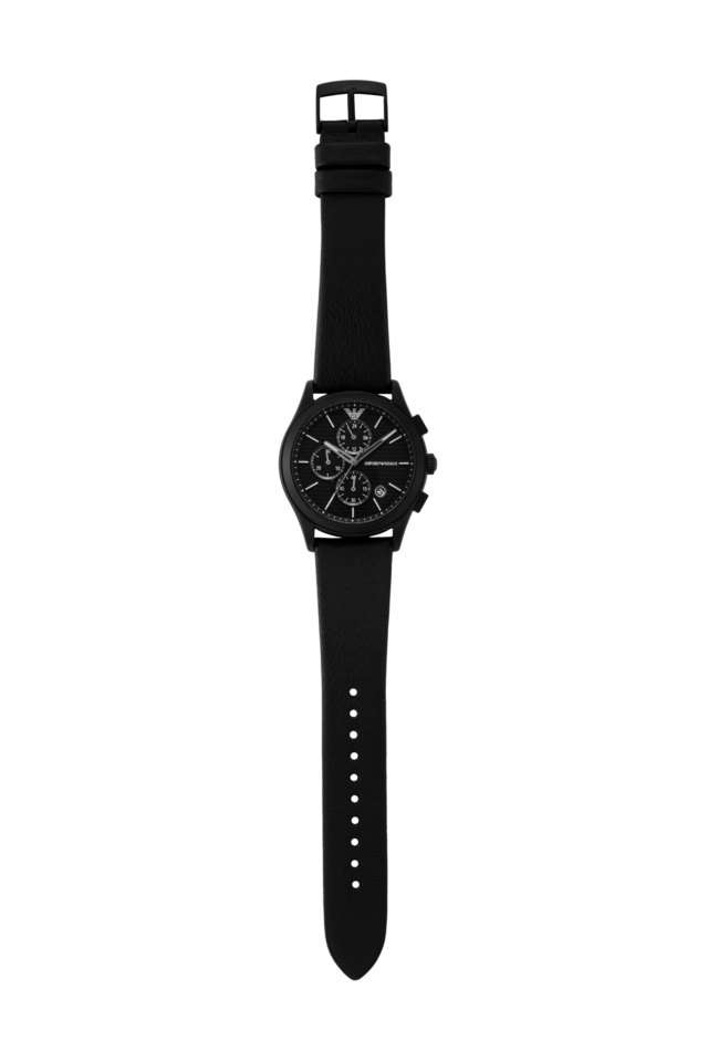 Buy Emporio Armani NoColour Quartz 42 mm Black Dial Leather