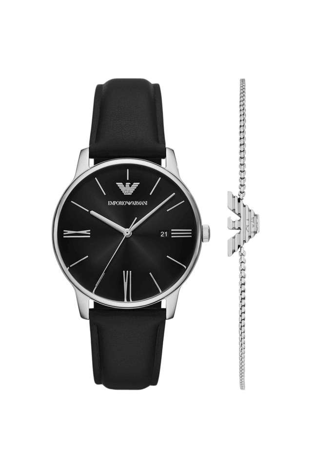 39-mm-Black-Dial-Leather-Analogue-Watch-for-Men---AR80079SET