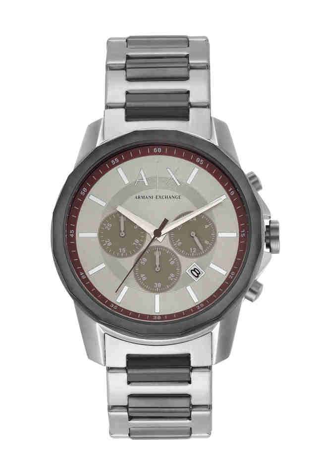 Banks-44-mm-Grey-Dial-Stainless-Steel-Chronograph-Watch-For-Men---AX1745I