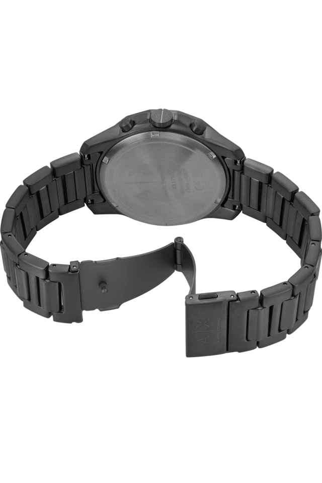 Quartz-44-mm-Black-Dial-Stainless-Steel-Chronograph-Watch-for-Men---AX1765