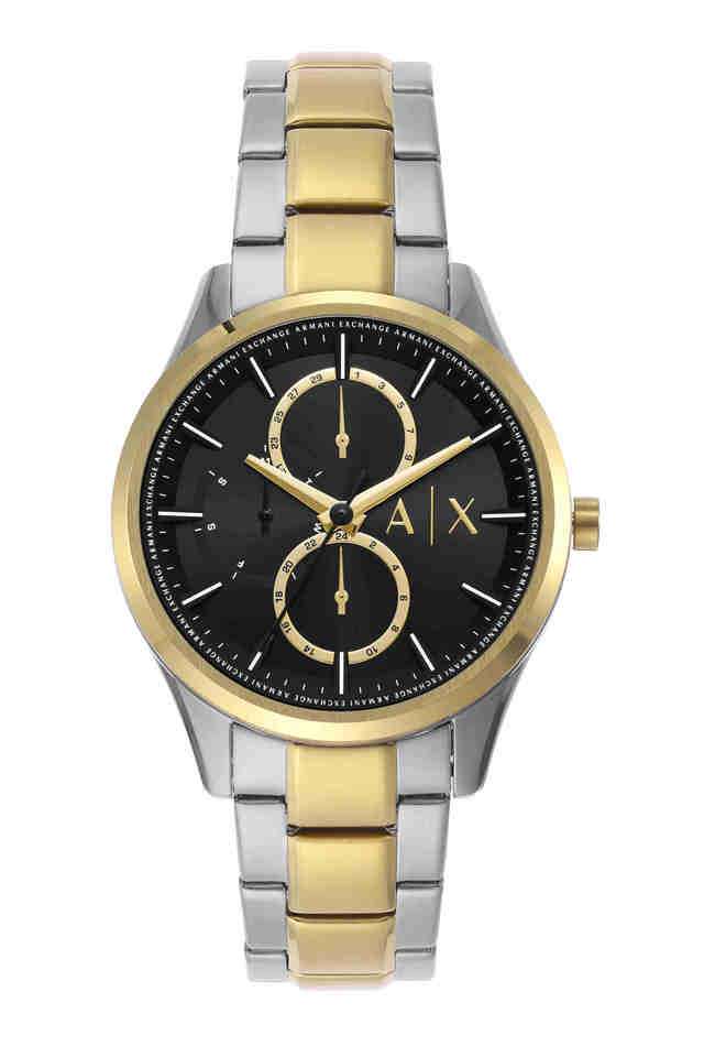 Quartz-42-mm-Black-Dial-Stainless-Steel-Analog-Watch-for-Men---AX1865I