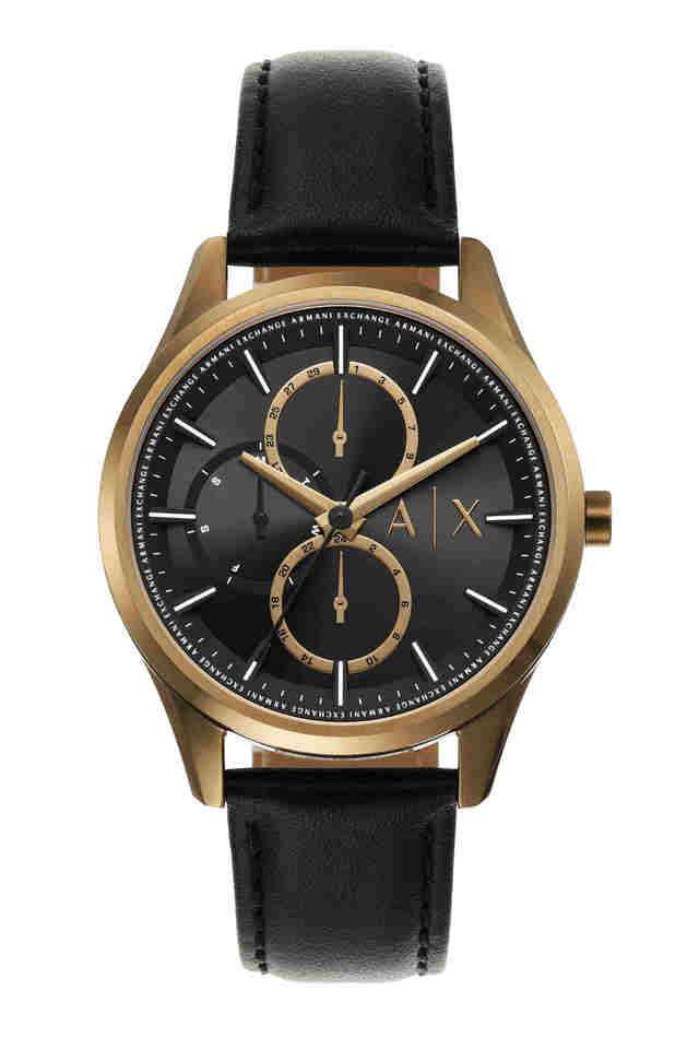 giorgio armani le collezιονι 牛革レザー　イタリア製 Buy Armani Exchange NoColour Quartz 42 mm Black Dial Leather