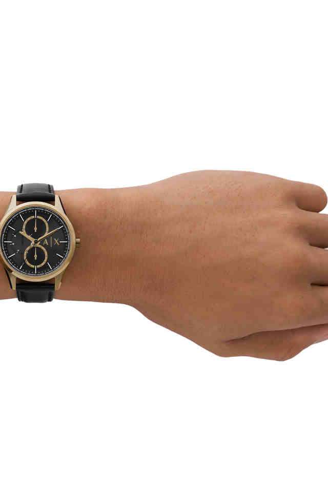 giorgio armani le collezιονι 牛革レザー　イタリア製 Buy Armani Exchange NoColour Quartz 42 mm Black Dial Leather