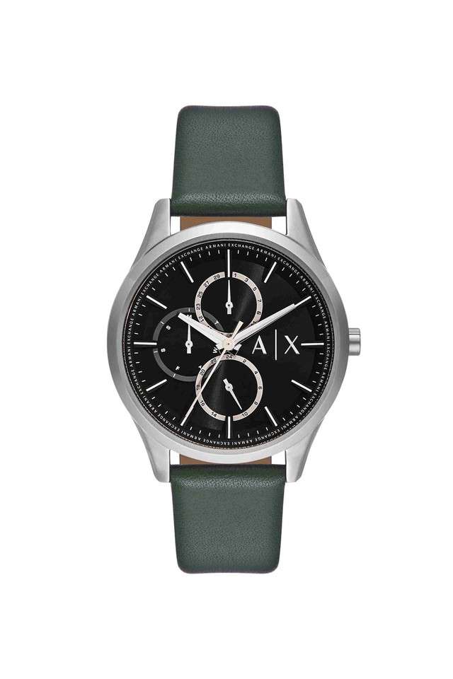 Quartz-42-mm-Black-Dial-Leather-Chronograph-Watch-for-Men---AX1883