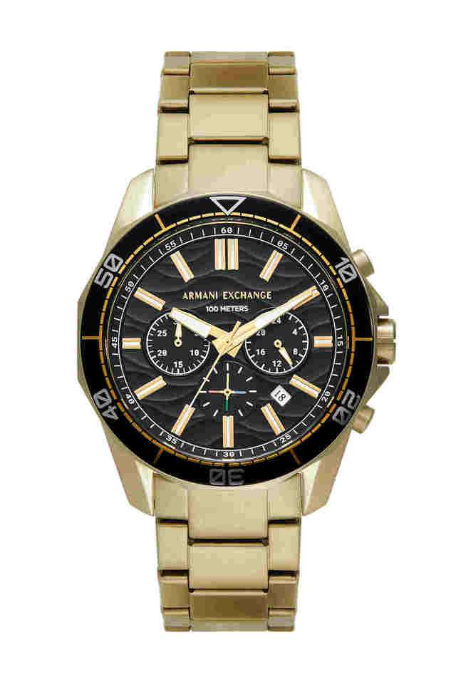Quartz-44-mm-Black-Dial-Stainless-Steel-Chronograph-Wrist-Watch-for-Men---AX1958I