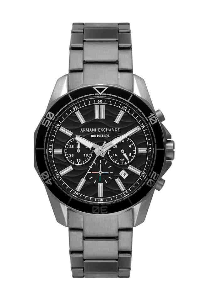 Quartz-44-mm-Black-Dial-Stainless-Steel-Chronograph-Wrist-Watch-for-Men---AX1959I