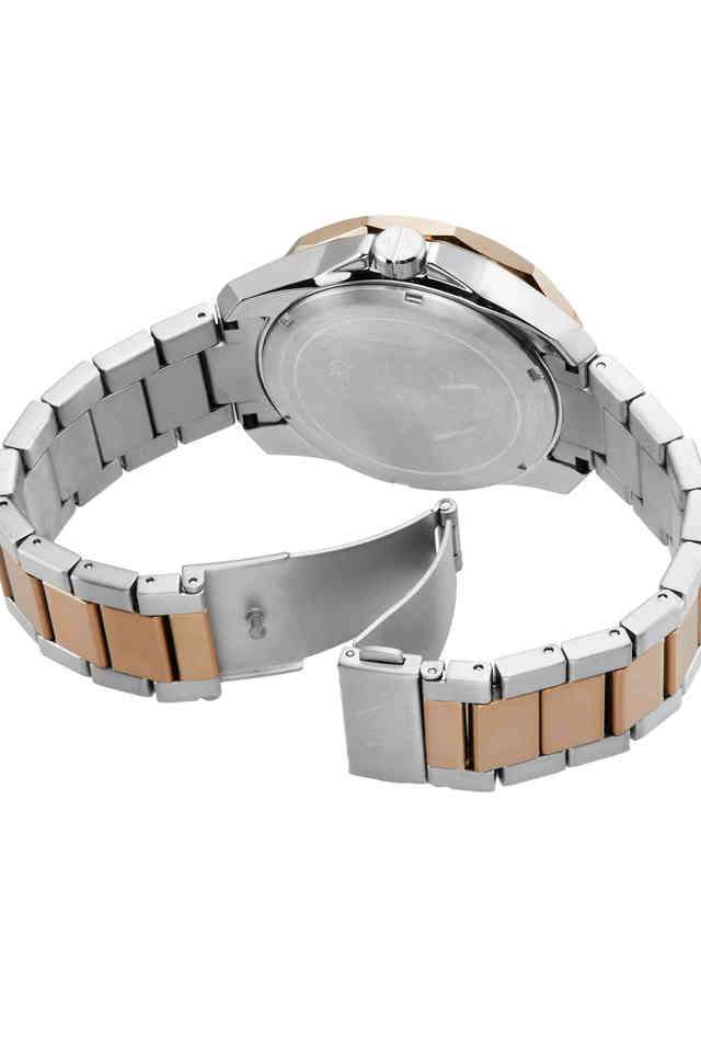 Spencer-Men-s-44mm-Analog-Quartz-Watch--Black-Dial-with-Two-Tone-Stainless-Steel-Strap-(AX1962I)