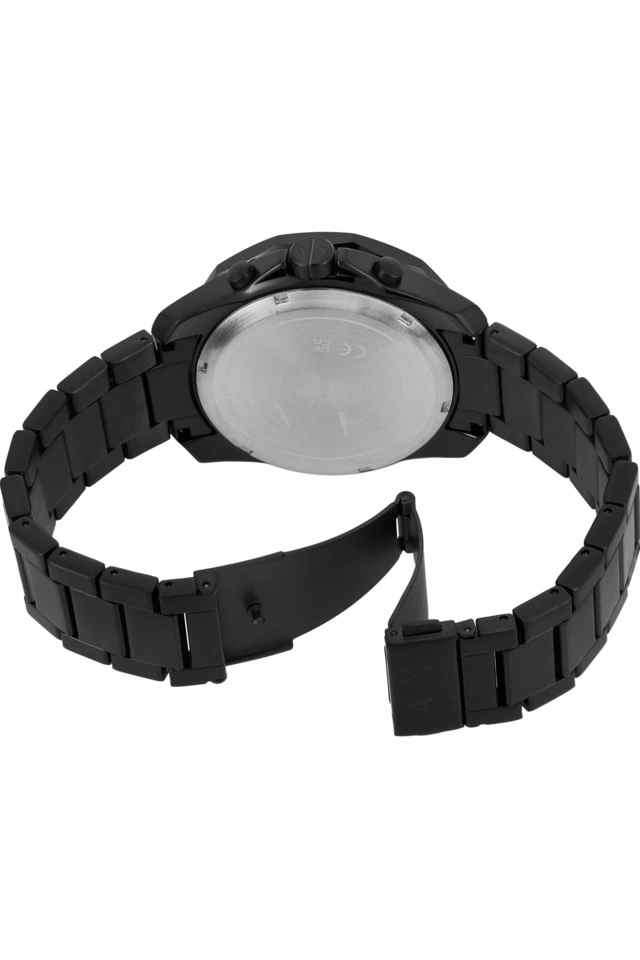 Quartz-44-mm-Black-Dial-Stainless-Steel-Chronograph-Watch-for-Men---AX1963