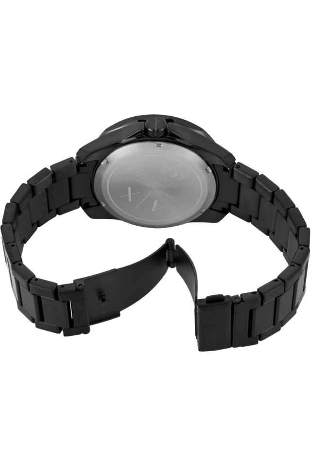 Quartz-44-mm-Black-Dial-Stainless-Steel-Analogue-Wrist-Watch-for-Men---AX1964