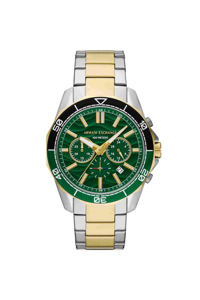 44-mm-Green-Dial-Stainless-Steel-Chronograph-Watch-for-Men---AX1966I