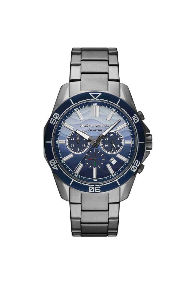44-mm-Blue-Dial-Stainless-Steel-Chronograph-Watch-for-Men---AX1967I
