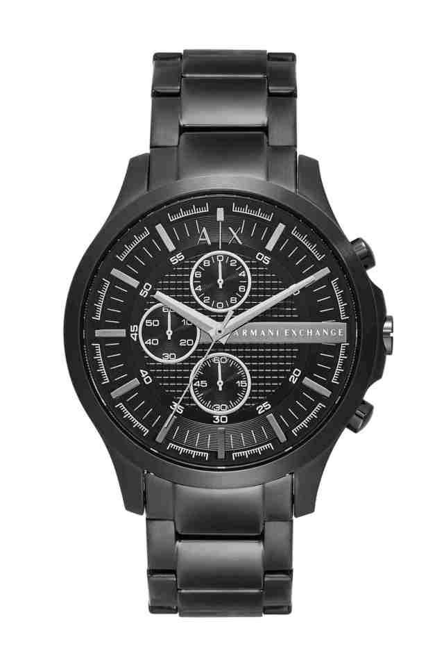 Quartz-46-mm-Black-Dial-Stainless-Steel-Chronograph-Wrist-Watch-for-Men---AX2454I