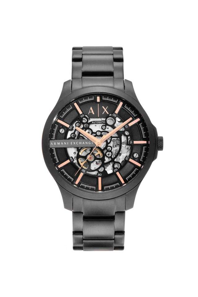 Automatic-46-mm-Black-Dial-Stainless-Steel-Analogue-Watch-for-Men---AX2458