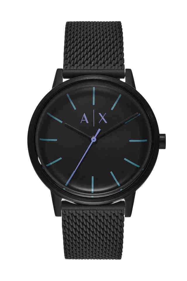 Quartz-42-mm-Black-Dial-Stainless-Steel-Analogue-Wrist-Watch-for-Men---AX2760I