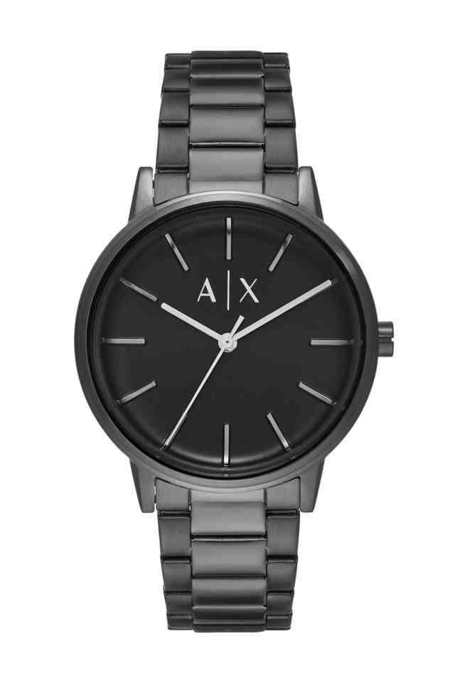 Quartz-42-mm-Black-Dial-Stainless-Steel-Analogue-Wrist-Watch-for-Men---AX2761I