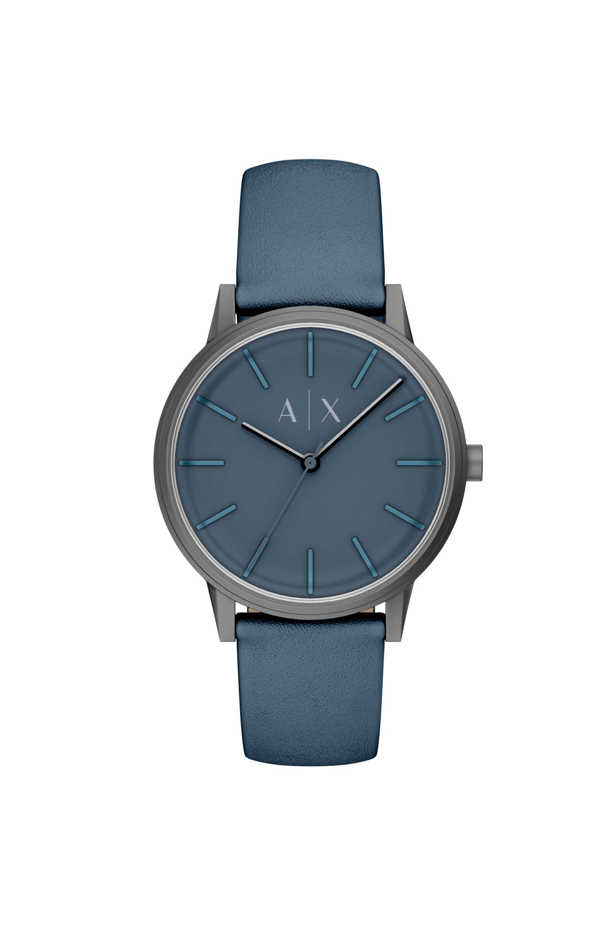 42-mm-Blue-Dial-Leather-Analogue-Watch-For-Men---AX2767