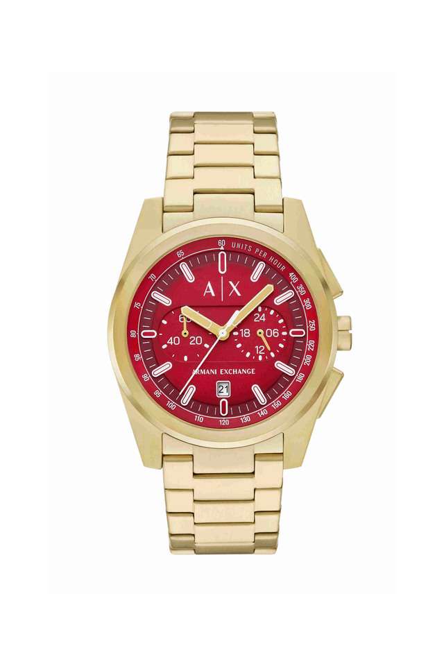42-mm-Red-Dial-Stainless-Steel-Chronograph-Watch-for-Men---AX2863I