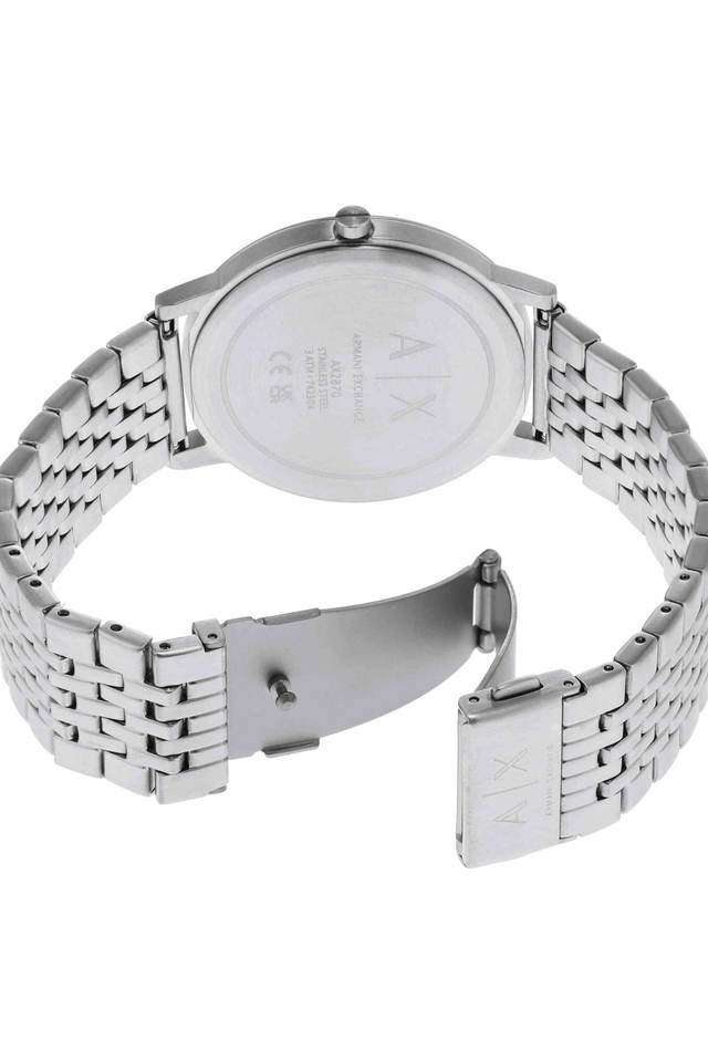 Quartz-40-mm-Silver-Dial-Stainless-Steel-Analog-Watch-for-Men---AX2870