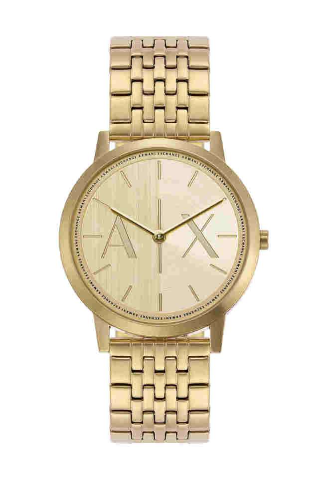 Quartz-40-mm-Gold-Dial-Stainless-Steel-Analogue-Wrist-Watch-for-Men---AX2871I