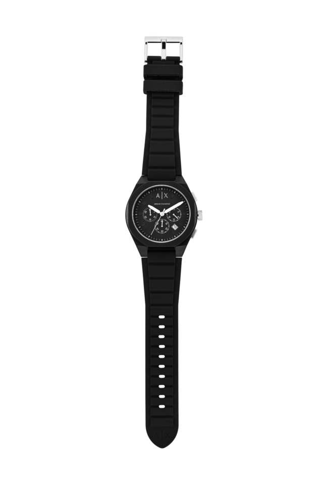Quartz-44-mm-Black-Dial-Silicone-Chronograph-Wrist-Watch-for-Men---AX4161I