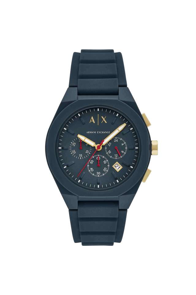44-mm-Blue-Dial-Silicone-Chronograph-Watch-for-Men---AX4168I