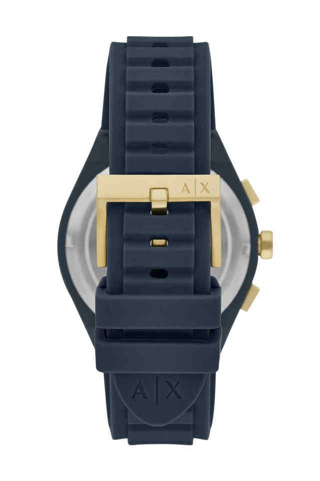 44-mm-Blue-Dial-Silicone-Chronograph-Watch-for-Men---AX4168I