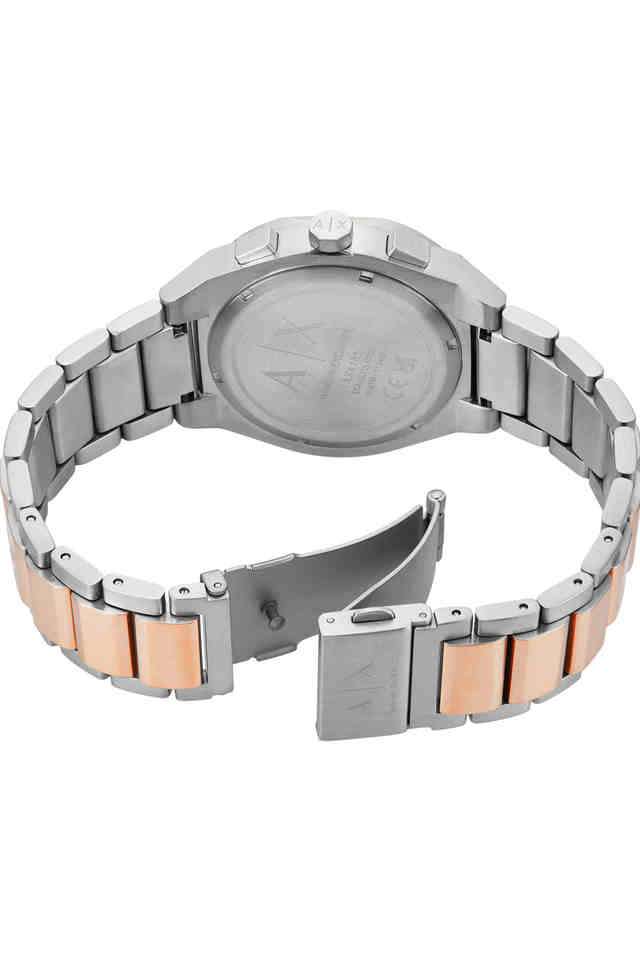 Quartz-42-mm-Black-Dial-Stainless-Steel-Chronograph-Watch-for-Men---AX4181