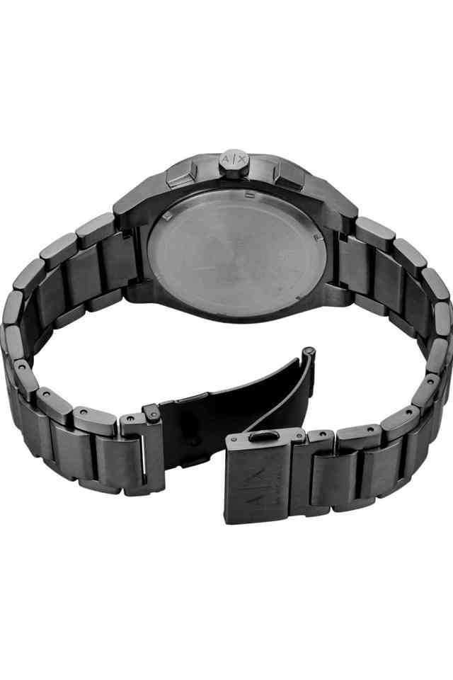 Quartz-42-mm-Black-Dial-Stainless-Steel-Chronograph-Watch-for-Men---AX4183