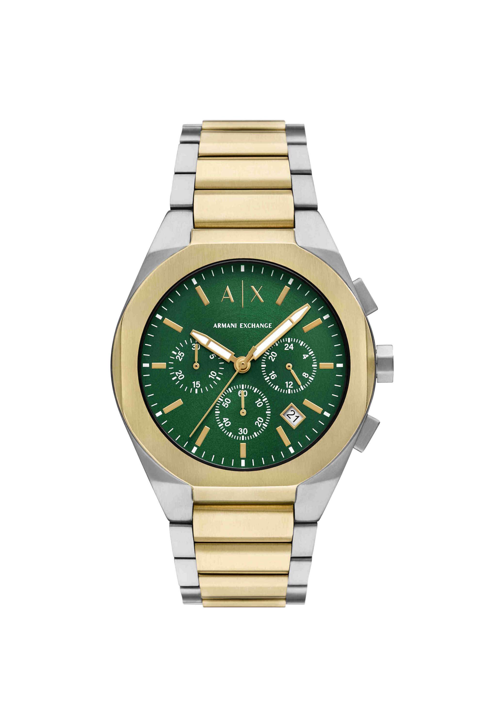 Sync-42-mm-Grey-Dial-Stainless-Steel-Chronograph-Watch-For-Men---AX4184