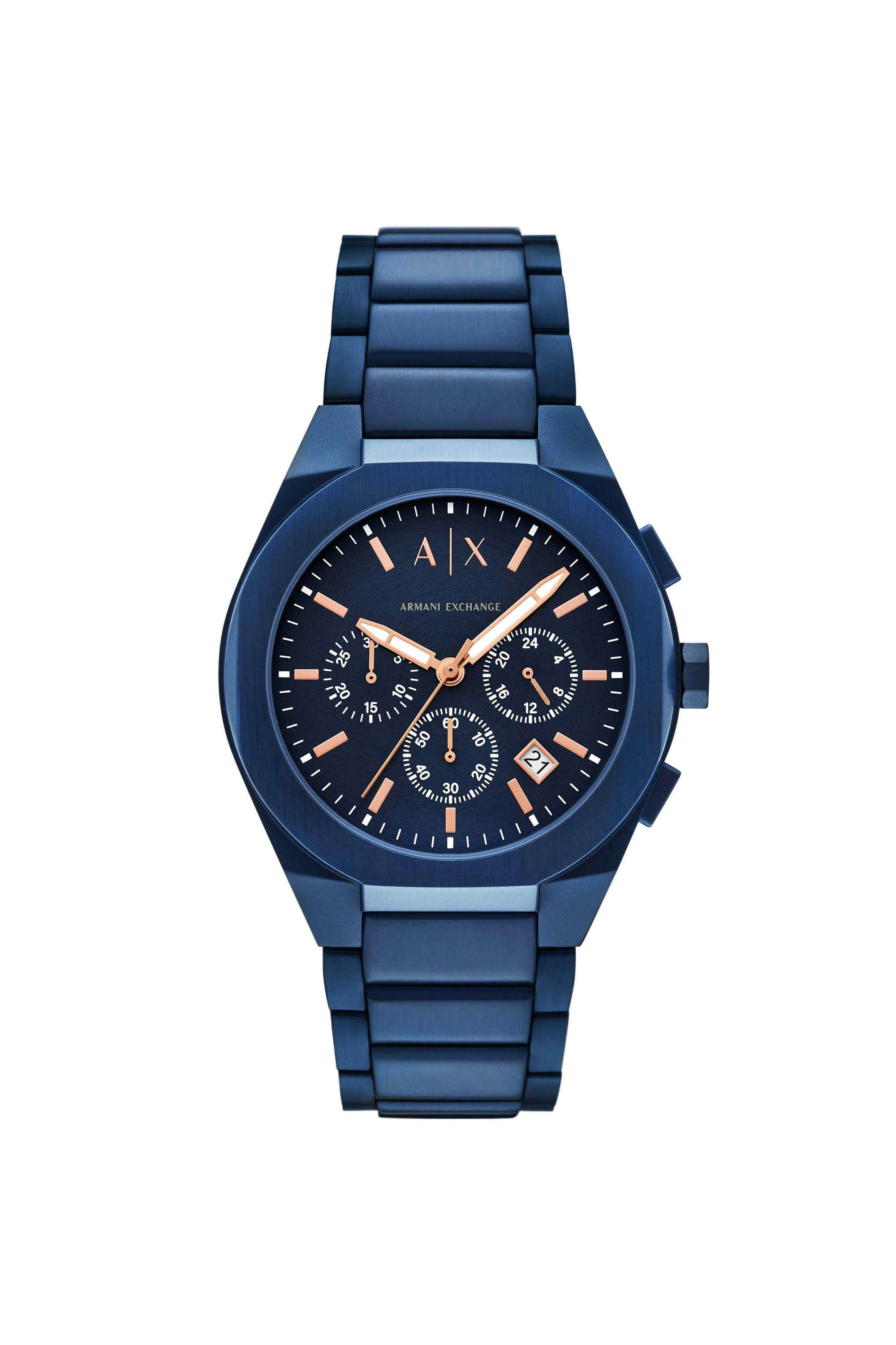 Sync-42-mm-Blue-Dial-Stainless-Steel-Chronograph-Watch-For-Men---AX4189