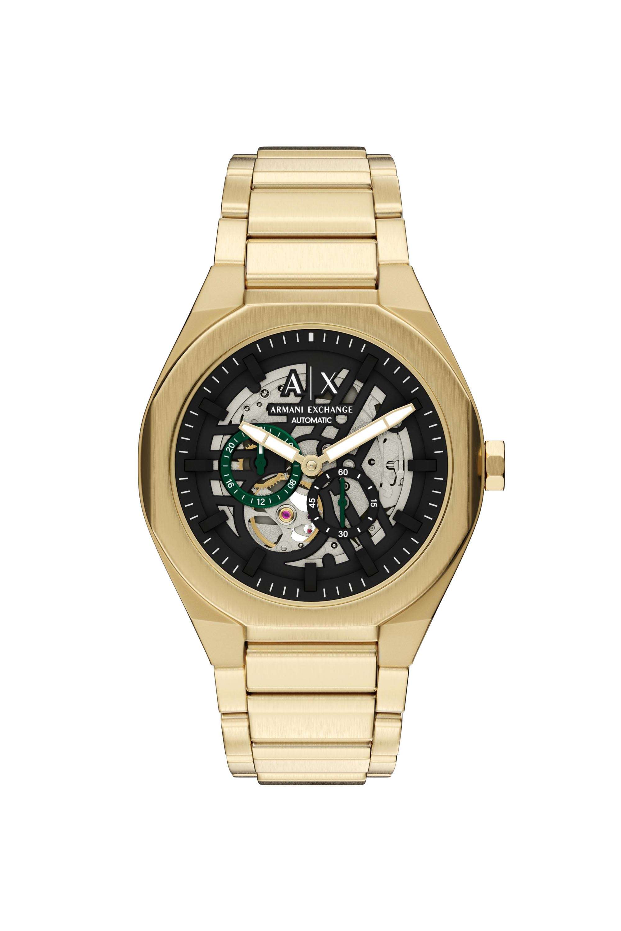 Sync-44-mm-Black-Dial-Stainless-Steel-Chronograph-Watch-For-Men---AX4194