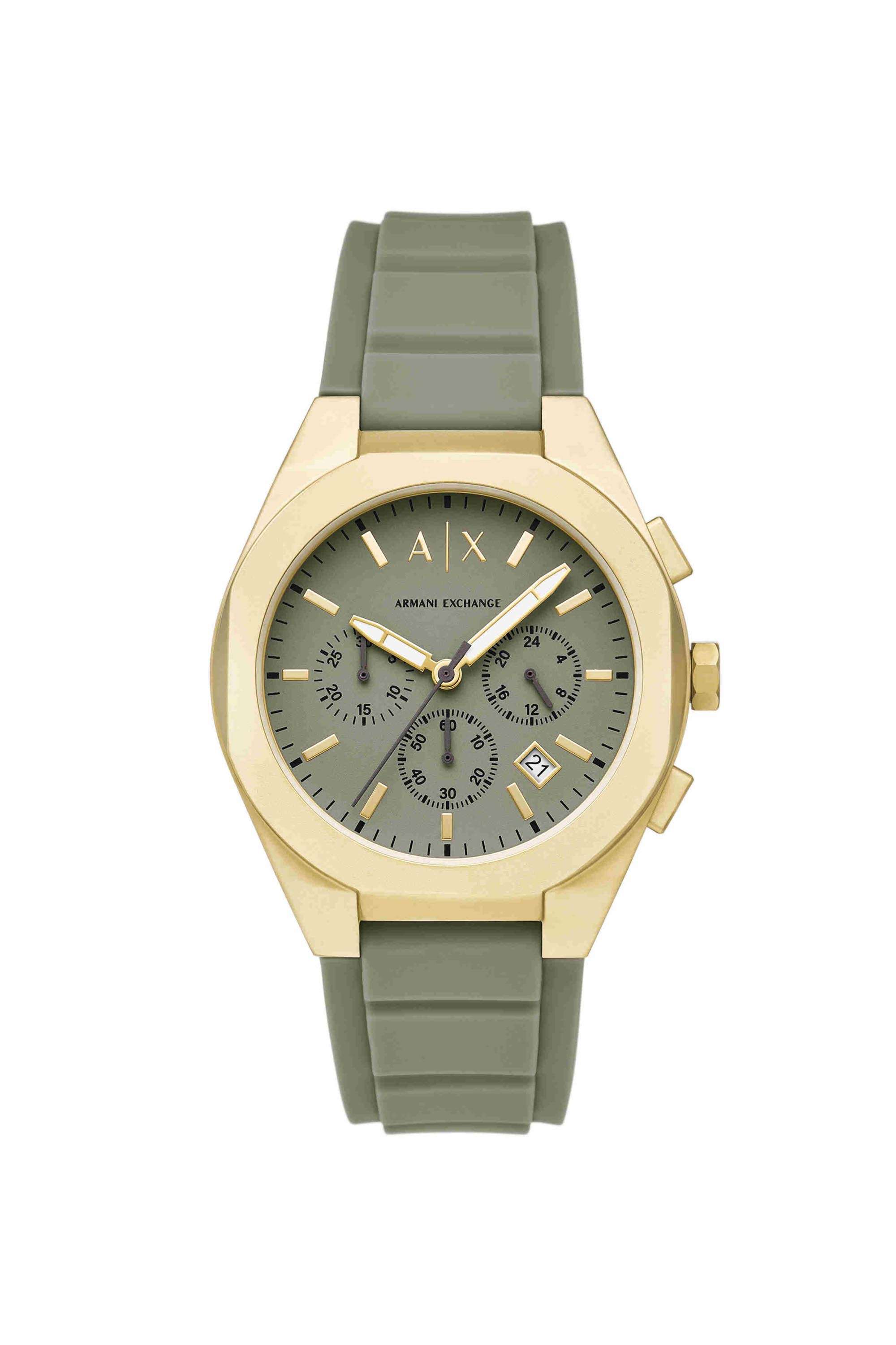 Sync-42-mm-Green-Dial-Silicone-Chronograph-Watch-For-Men---AX4197