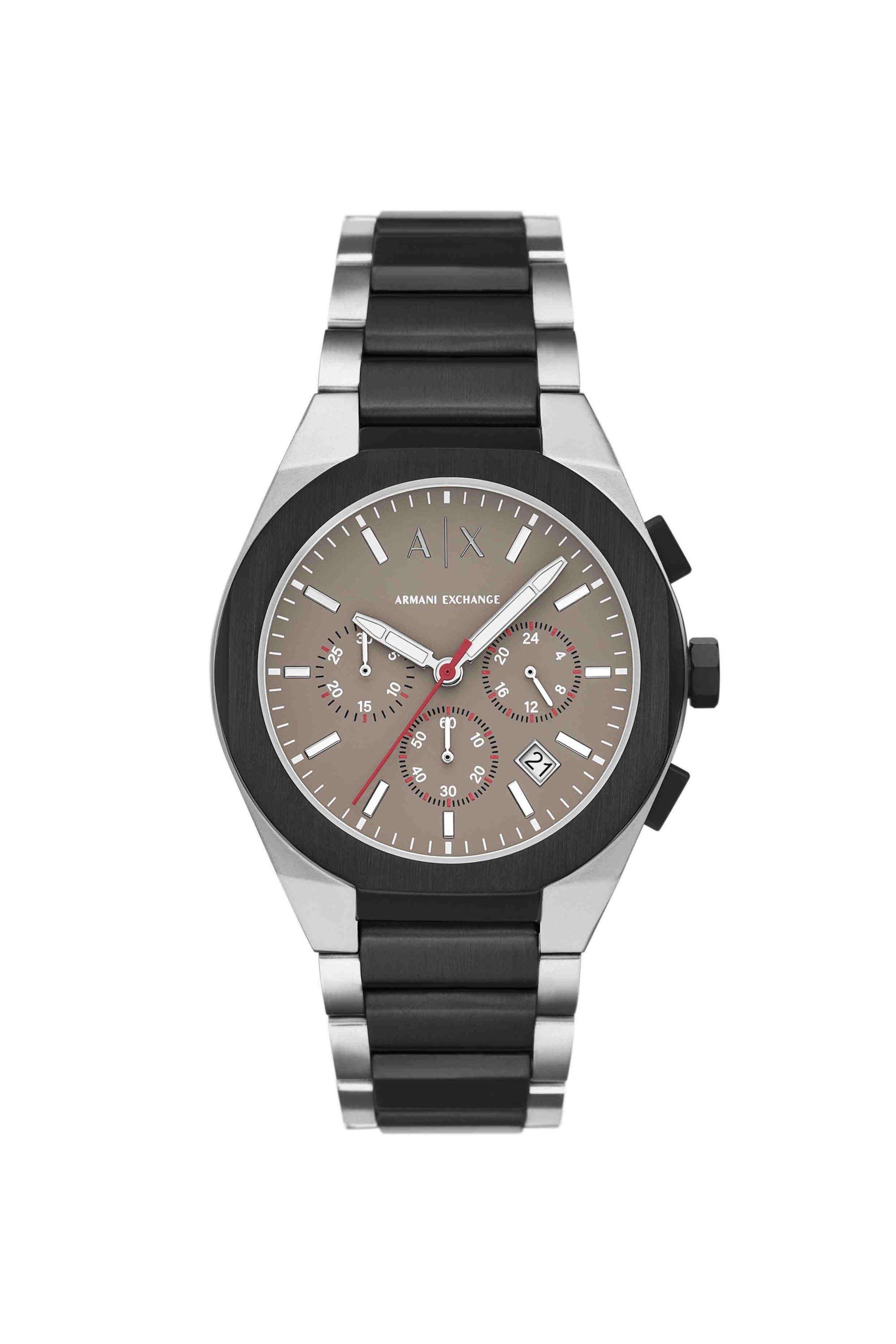 Sync-42-mm-Brown-Dial-Stainless-Steel-Chronograph-Watch-For-Men---AX4199