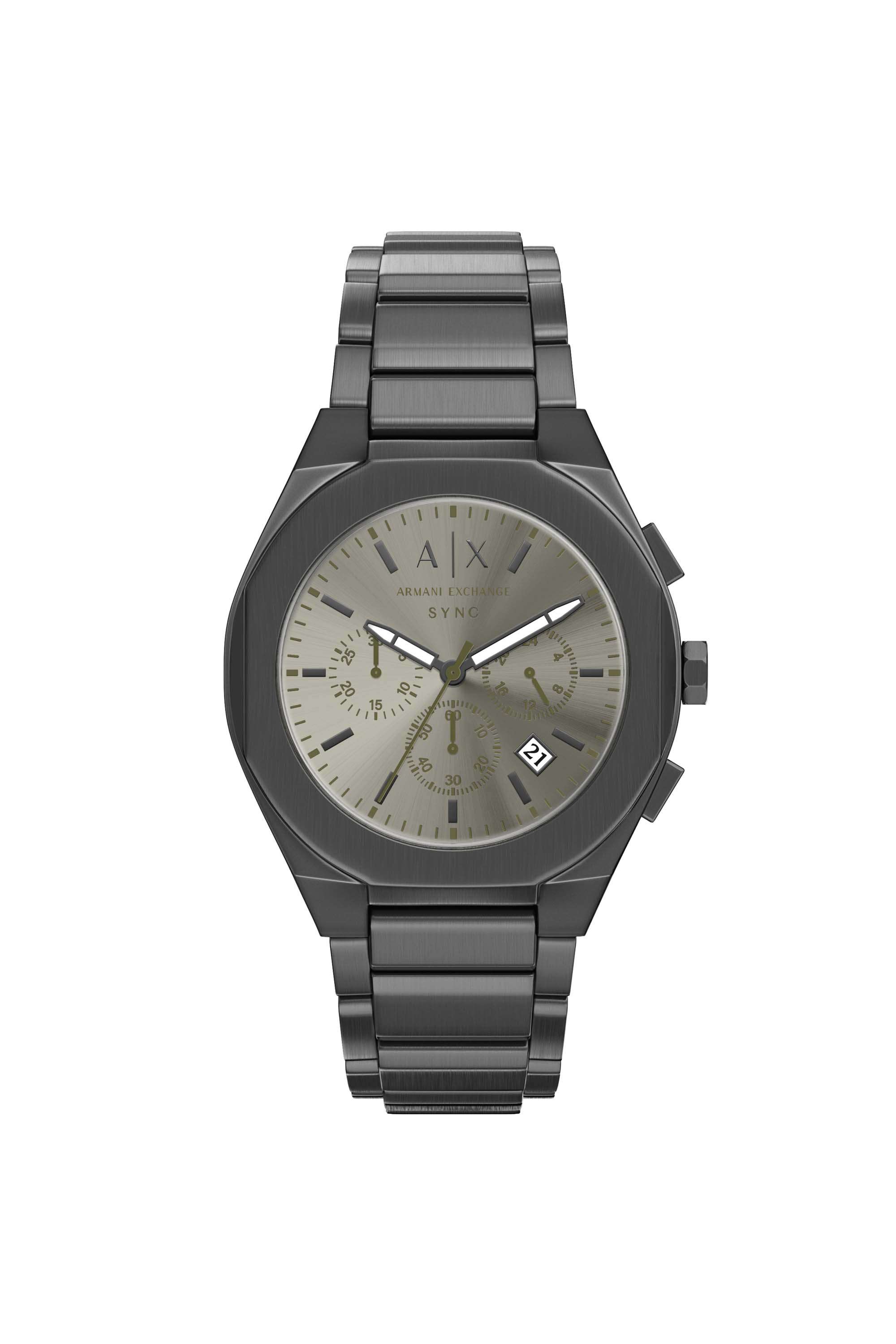 42-mm-Grey-Dial-Stainless-Steel-Chronograph-Watch-For-Men---AX4296