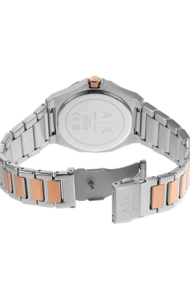 Quartz-34-mm-Silver-Dial-Stainless-Steel-Analog-Watch-for-Men---AX4607