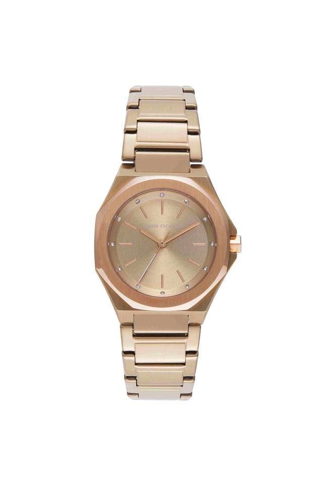 Quartz-34-mm-Gold-Dial-Stainless-Steel-Analogue-Wrist-Watch-for-Women---AX4616