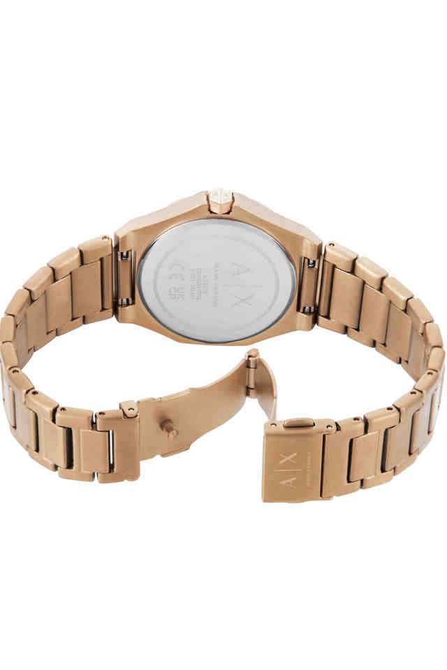Quartz-34-mm-Gold-Dial-Stainless-Steel-Analogue-Wrist-Watch-for-Women---AX4616