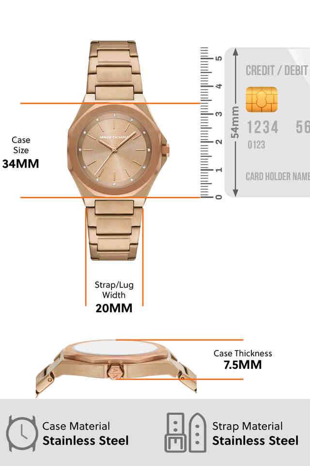 Buy Armani Exchange Gold Quartz 34 mm Gold Dial Stainless Steel