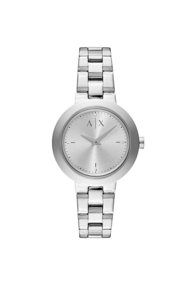 Quartz-36-mm-Silver-Dial-Stainless-Steel-Analogue-Watch-for-Women---AX5170