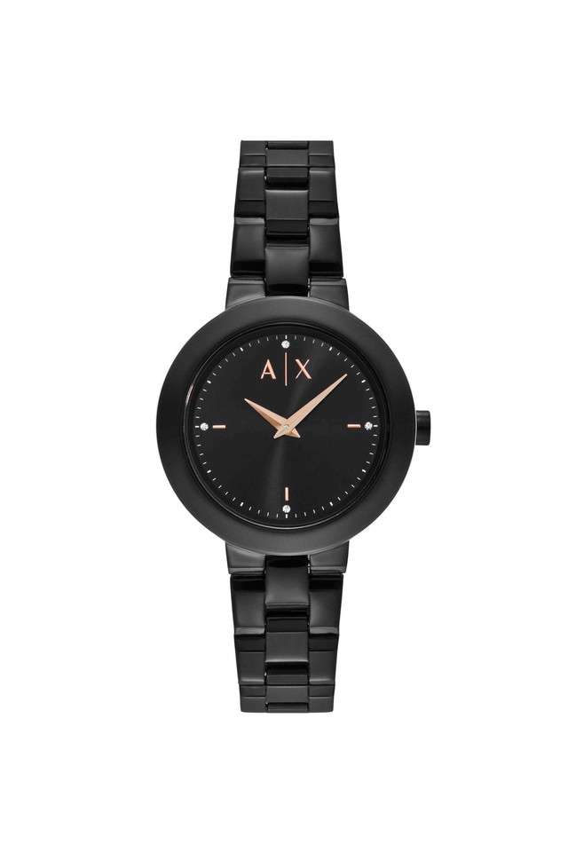 Jackie-Women-s-36mm-Analog-Quartz-Watch--Black-Dial-with-Black-Stainless-Steel-Strap-(AX5173)