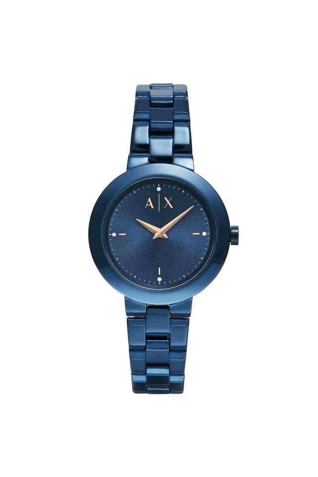 Quartz-36-mm-Blue-Dial-Stainless-Steel-Analogue-Wrist-Watch-for-Women---AX5175