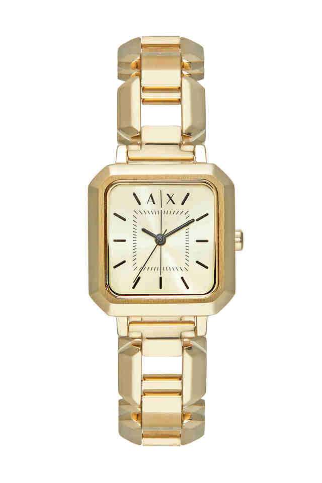 Quartz-27-mm-Gold-Dial-Stainless-Steel-Analogue-Wrist-Watch-for-Women---AX5721I