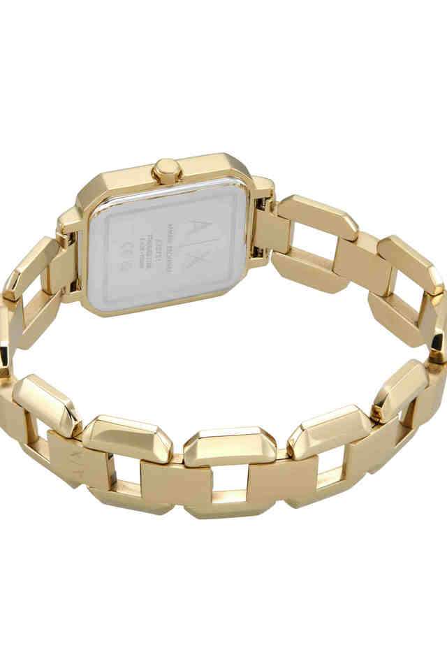 Quartz-27-mm-Gold-Dial-Stainless-Steel-Analogue-Wrist-Watch-for-Women---AX5721I