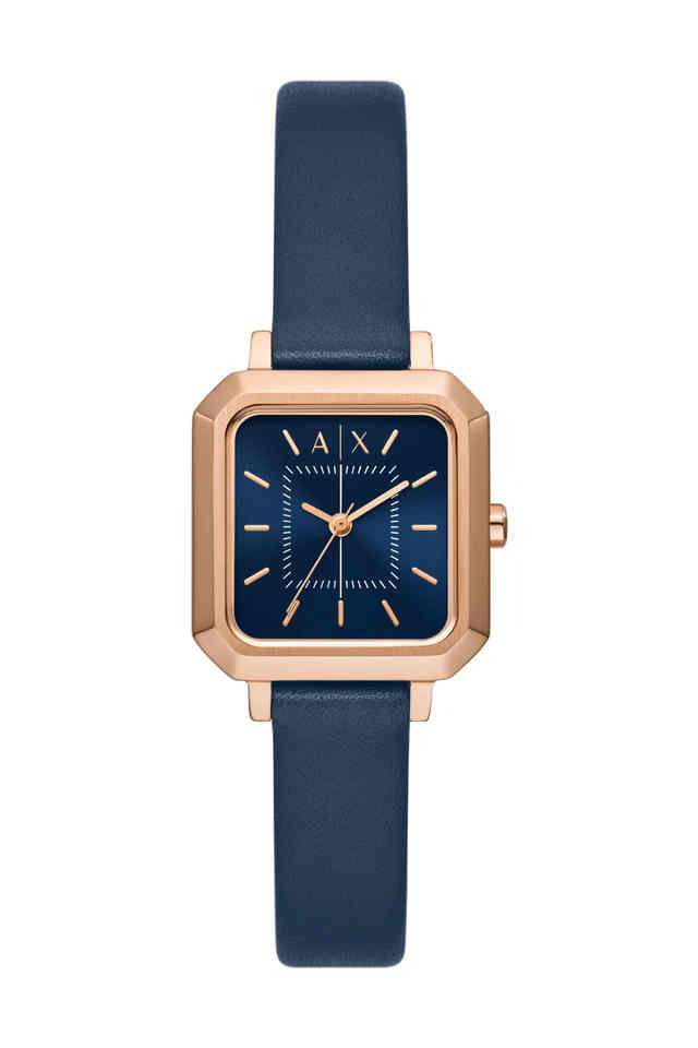Quartz-27-mm-Blue-Dial-Leather-Analogue-Wrist-Watch-for-Women---AX5722I
