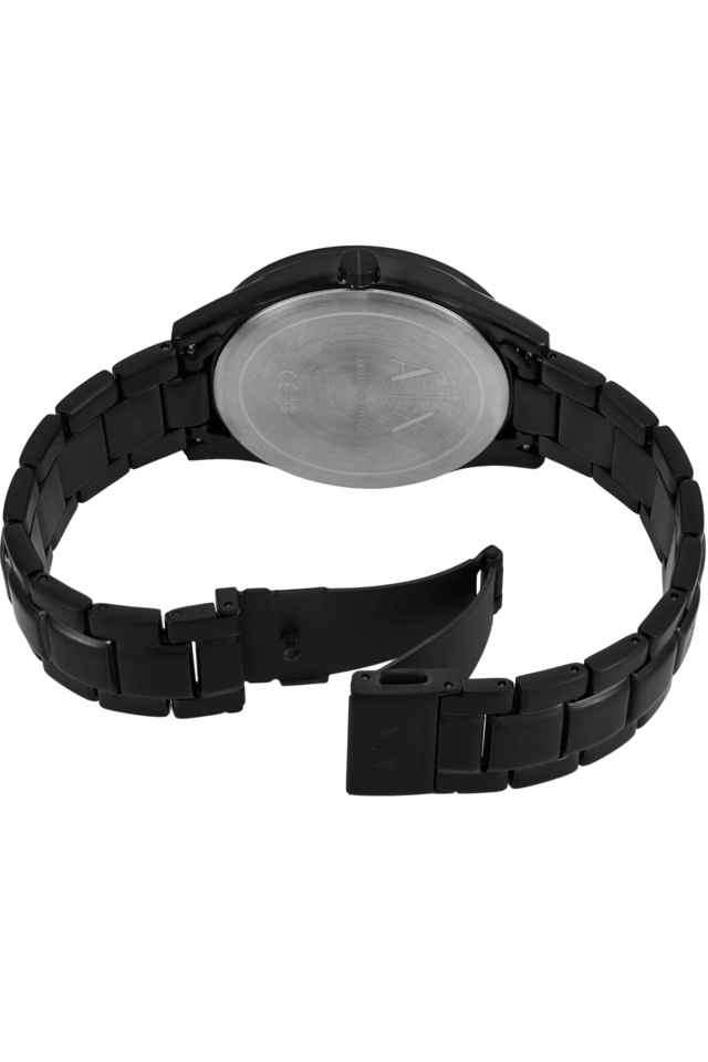Quartz-42-mm-Black-Dial-Stainless-Steel-Chronograph-Watch-for-Men---AX7160SET