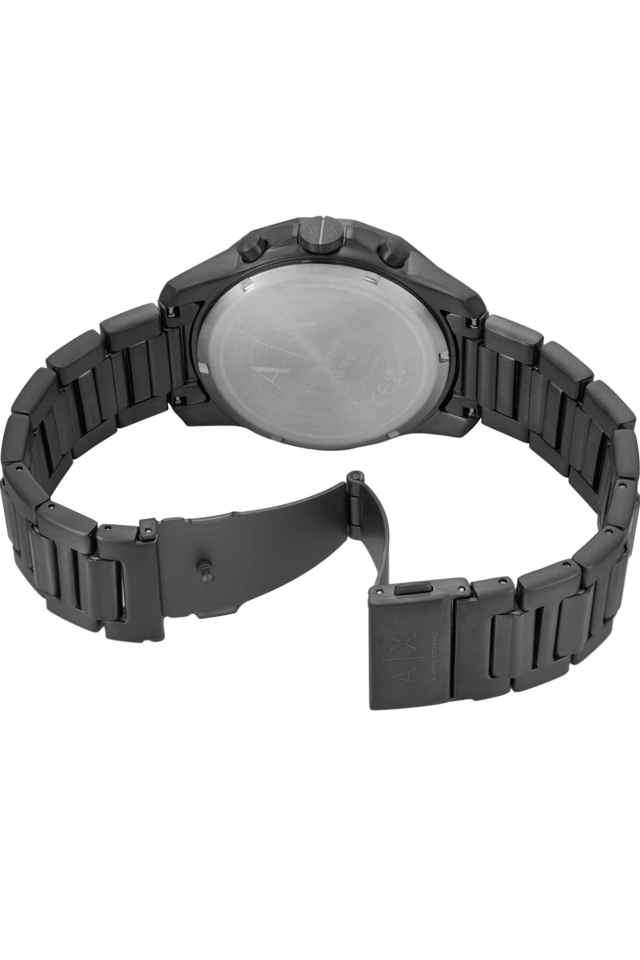 Quartz-44-mm-Black-Dial-Stainless-Steel-Chronograph-Wrist-Watch-for-Men---AX7163SET