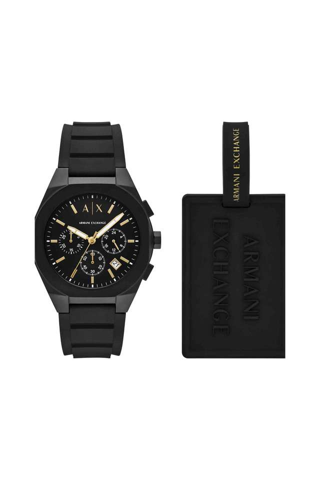 42-mm-Black-Dial-Silicone-Chronograph-Watch-for-Men---AX7165SET