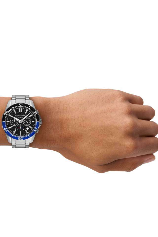 Buy Armani Exchange NoColour 44 mm Black Dial Stainless Steel
